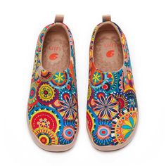 UIN Footwear Women BLOSSOM-US Local Delivery Canvas loafers Map Crafts, Shoe Designs, Comfortable Loafers, Stylish Art, Shoes Canvas, Canvas Shoes Women, Painted Shoes, Bohemian Clothes, Paisley Pattern