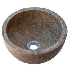 a round stone sink on a white background