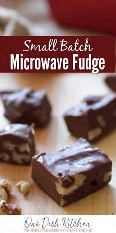 small batch microwave fudge brownies on a cutting board