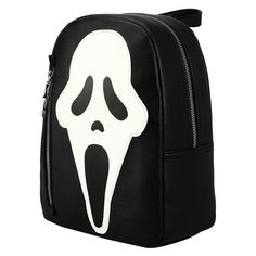 Get ready to scream along with your favorite classic horror movie character when you get this Scream Ghost Face character glow in the dark black mini backpack! This mini backpack is a black mini bag made of high quality PU polyester material with a large zippered compartment and adjustable straps for the perfect fit. The Scream classic horror movie Ghost Face fan merchandise features a bold, glow in the dark Ghost Face applique for a truly horrifying and unique design fans will love! The bag can Dark Mask, Black Mini Bag, Mini Backpack Purse, Ghost Face, Fan Accessories, Face Characters, Classic Horror Movies, Horror Movie Characters, Ghost Faces