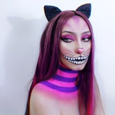 Cat From Alice In Wonderland Makeup, Alice In Wonderland Cheshire Cat Makeup, Cheshire Cat Costume Makeup, Alice In Wonderland Cat Makeup, Chester Cat Makeup, Cheshire Cat Halloween Makeup, Cheshire Cat Makeup Easy, Easy Alice In Wonderland Costume, Alice In Wonderland Cat Costume