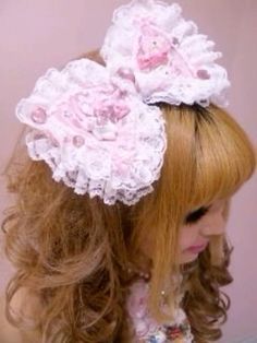 pink hime bow ,, creds 2 owner ♬ ˚｡ ° Ribbons Galore, White Lily Flower, Hime Gyaru, Gyaru Fashion, White Lily, White Lilies, J Fashion, Lily Flower, Just Girly Things