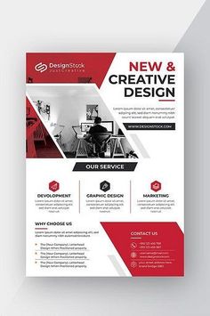 a red and black business flyer template