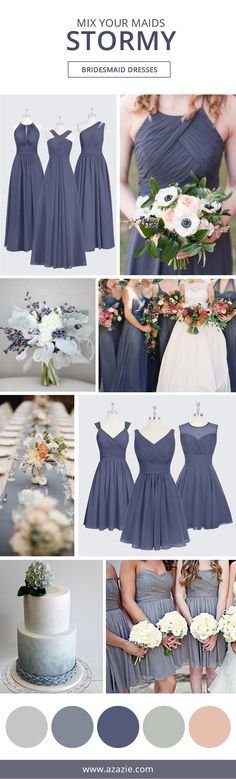 the color scheme for this wedding is blue and gray