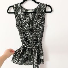 Crossover Wrap Blouse | Black With White Polka Dots | Brand New | Never Worn Bundle & Save With Discount! Accept Offers Wrap Blouse, Max Studio, Blouse Black, White Polka Dot, Black Blouse, Crossover, Polka Dots, Top Blouse, Dots