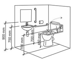 a drawing of a toilet and sink in a bathroom with measurements for the height of the wall