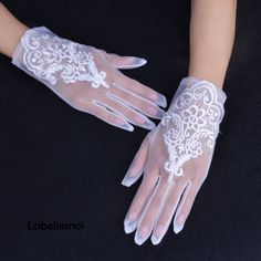 One size fits most Ideal for wedding/party/races/church It is handmade product and every hat is well inspected before shipment,no return accepted.But please do contact us if you have any problems on your order.Thanks for your supports. White Fingerless Bridal Accessories, White Embroidered Bridal Accessories For Party, Princess Gloves, Royal Blue Fascinator, Ivory Gloves, Bride Gloves, Fancy Gloves, Toddler Gloves, Elegant Gloves