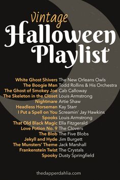 the vintage halloween playlist poster