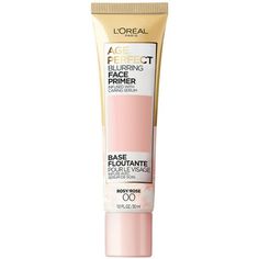 Age Perfect by L'Oreal Paris Cosmetics Blurring Face Primer is infused with caring serum and features a universal rosy formula that works well on its own or with your foundation. It instantly blurs the look of lines and pores and diffuses the look of lines with a natural-looking, soft-focus finish. The rosy formula is universally flattering and helps boost healthy-looking, radiant skin. Size: 1 fl oz.  Color: Pink. Best Drugstore Primer, Blurring Primer, Foundation With Spf, Loreal Makeup, Moisturizing Foundation, Best Primer, Perfect Face, Foundation Primer, Nude Lipstick