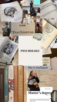 a collage of different books with the words psyclologist written on them