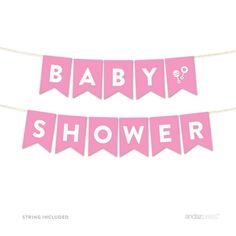 Need a unique girl baby shower pink baby shower banner idea? These party banners are the simplest way to add instant affordable dcor to any party celebration. Our colorful and unique party banner is made from quality cardstock to add a fun custom touch to your party theme celebration. Avoid the hassle and costly expense of trying to make your own printable party banner on poor quality paper. This DIY party banner kit has everything you need to assemble the perfect party theme. Each party banner Diy Party Banner, Pink Party Supplies, Pennant Garland, Baby Shower Pink, Banners Buntings, Baby Shower Banner, Printable Party, Party Banners, Pink Parties