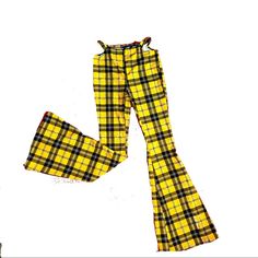 Just Polly Plaid Flare Pants Bell-Bottoms Style : Jp10851r Condition : Nwt Size : Juniors Small - Refer To Measurements Fabric : Polyester Spandex (Lightweight And Moderately Stretchable) Made In The Usa Measurements Taken Flat : Waist : 13” Unstretched Rise : 10” Hip: 15” Inseam : 33” Bell Opening : 16” Please View Measurements To Ensure Proper Fit ** Shipping-Orders Are Shipped Same Day Or Next Business Day. I Can Not Control Ship Time Once The Item Leaves My Care. Please Keep This In Mind Whe Y2k Style Bottoms For Fall Concert, Cotton Pants For Fall Concert, Y2k Style Fall Bottoms For Concert, Fitted Cotton Pants For Concerts, Y2k Style Bottoms For Summer Concert, Fitted Pants For Spring Concert, Spring Concert Fitted Pants, Fitted Pants For Alternative Summer Fashion, Y2k Stretch Bottoms For Alternative Fashion