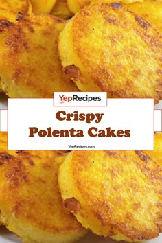 crispy polenta cakes Pan Fried Polenta Cakes, Mexican Cornmeal Recipes, Polenta From Cornmeal, Polenta Cakes Dinner, Cornmeal Recipes Gluten Free, Air Fryer Polenta Cakes, Corn Polenta Recipes, Chicken And Polenta Recipes, Crispy Polenta Recipes