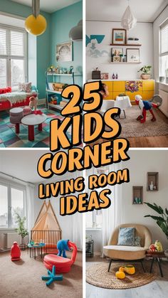 kids's corner living room ideas with colorful furniture and decor in different colors, including blue