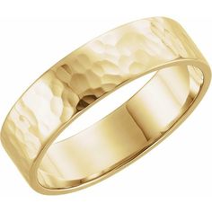 The hammered look of this flat band ring is exquisite and dapper in all its sacred simplicity. This distinctive design is sculpted in 14K yellow gold and makes a unique style statement. It’s texture and detail show clearly in the solid gold a reminder that love is an ocean on which we adventure. Unisex style for everyday or more. Material: 14k Yellow Gold Ring Top Dimension: 6 mm Finger Size: 4 / 5 / 6 / 7 / 8 / 9 / 10 Top Height: 1.23 mm Ring Top Dimension: 3 mm Surface Finish: Polished Shank B Camo Bracelet, Boyfriend Band, Yellow Jewelry, Hammered Band, Water Element, Love Wedding, Anniversary Bands, Style Statement, Mens Wedding Bands