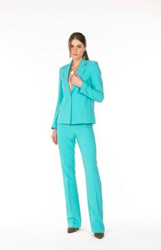 Turquoise Blue Suit Pantscotton and comfortable perfect for summer Sze M or L (runs small ) fits perfectly with Turquoise Blaser) made in Italy Turquoise Pants, Suit Pants, Blue Suit, Turquoise Blue, Blazer Suit, In Italy, Turquoise, Blazer, Italy