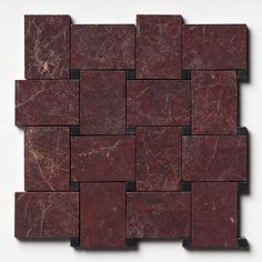 red marble mosaic tiles arranged in a square pattern