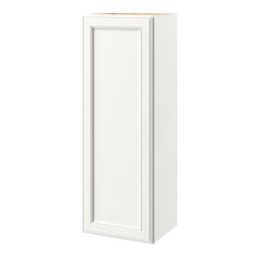 a white cabinet with an open door on the front and bottom side, against a white background