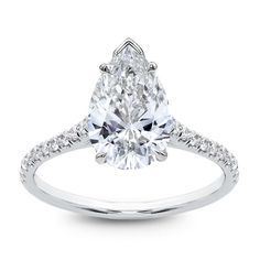 a pear shaped diamond engagement ring