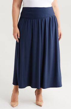 Versatility is key in this stretch-jersey maxi skirt that doubles as a strapless dress. 34" length Unlined 92% polyester, 8% spandex Machine wash, tumble dry Imported Summer Lined Elastane Maxi Skirt, Versatile Maxi Skirt With Stretch Elastic Waistband, Versatile Stretch Maxi Skirt With Elastic Waistband, Summer Elastane Lined Maxi Skirt, Summer Maxi Skirt With Lined Elastane, Summer Maxi Skirt With Elastane Lining, 4-way Stretch Maxi Skirt For Summer, Versatile Solid Color Maxi Skirt With Elastic Waistband, Versatile Maxi Skirt With Elastic Waistband