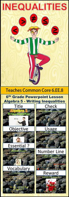 an image of a poster with the words inequantities and numbers on it