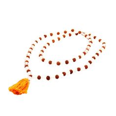 8 mm Rudraksha with Sphatik Beads Necklace (108 Beads, 54 Beads of Each) - Magick Magick.com Pearl Garland, Tarot Book, Religious Ceremony, 108 Bead, Beads Necklace, Gemstone Necklace, Beaded Necklace, India, Beads