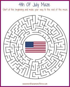 the fourth of july maze with an american flag