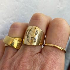 Rings On Every Finger, Eclectic Rings, Initial Gold Ring, G Ring, Engraved Ring, Turn Of The Century, Initial Ring