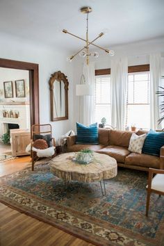 the living room is clean and ready for guests to use it as a focal point