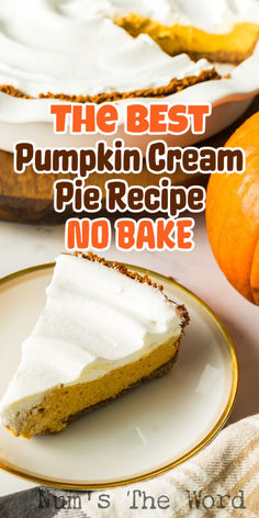 This Easy No Bake Pumpkin Pie Recipe is the perfect dessert for the holiday season! Or really any time you’re craving pumpkin desserts! It’s so good! #numstheword #easynobakepumpkinpierecipe #nobakepumpkinpie #nobakepumpkinpiewithvanillapudding #easypumpkinpierecipenobake #nobakepumpkinpiecoolwhip #pumpkinpiewithcoolwhip #coolwhipnobakepumpkinpie #nobakepumpkinpiewithpudding