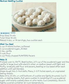 a recipe for snowball cookies on a plate