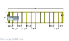 a drawing of a wall with measurements for the width and height of each paneled section