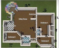 an image of a floor plan for a house in the middle of a yard with several rooms