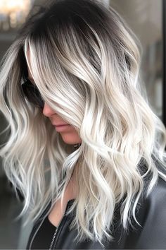 33 Beautiful Platinum Blonde Hair Color Ideas That Will Keep You on Trend This Year - The Hairstyle Edit Ideas For Blonde Hair Color, Root Melt Icy Blonde, Platinum Reverse Balayage, Dementional Blonde Hair, Dark Root Icy Blonde Hair, Icy Blonde Balayage Long Hair, Short Platinum Balayage, Pearl Blonde Balayage Dark Roots, Dark Roots Icy Blonde Hair