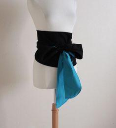 "This is a made to order listing. Please choose colors you prefer at check out. Thank you! photo 1 shown black wide obi with teal tails wide cotton obi with 2 colors, match your own! 1. wide panel to cover at center with color choice of black, burgundy, dark green and navy ( see photo 2) 2. narrow end tails with color choice of yellow, green, teal or red ( see photo 3) free size about 126\" long Convo for plus size or longer length price. Thanks! Subscribe to my newsletter: https://linenclothing Dark Green And Navy, Yukata Kimono, Wedding Sash Belt, Boulder Co, Linen Clothes, Choose Colors, Photo 1, Long Length, Belts For Women