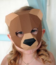 You can make your own half-mask bear kids for the holiday! DIY paper craft projects to create a polygonal shape of sculpture. It is a paper three-dimensional sculpture, which can be cut, bent, and glued together. It can be placed as art or decoration. It looks really wonderful and modern in your place. Difficulty level: easy (you need about 1-2 hours) Paper Crafts: Mask Use paper: A4 paper for paper 180-250 g / m2 Template (PDF): 4 sheets of 8 pieces If you are unhappy with your purchase, write to me before you leave negative feedback. Thank you for understanding! Animals Mask, Origami Koi Fish, Paper Sculpture Diy, Paper Mask Diy, Low Poly Mask, Sculpture Diy, Bear Mask, Birthday Photo Props, Half Mask