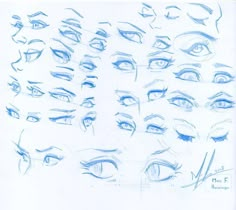 a bunch of different types of eyes drawn on paper