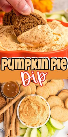 this pumpkin pie dip is so good and easy to make it's the perfect fall appetizer