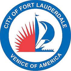 the city of fort luededale seal is shown in red, white and blue