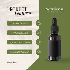 the product features include vitamin c and organic e - liquid