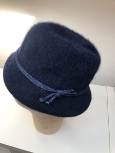 "Vintage French Navy Blue hat c1940 made by renowned French Hat makers  Laulhere ( est  1838) CONDITION: good vintage condition- some minor marks. Needs a gentle clean SIZE: the circumference inside around the hat band is 53cm (20.75\")" French Navy Blue, Navy Blue Hat, French Hat, French Navy, Blue Hat, Hat Band, Vintage French, French Vintage, Hats For Women