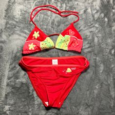 Nwot Super Cute Red Bikini With Hearts, Flowers And Sequins. It Has No Tags But Was Never Worn. Fun Red Swimwear For The Beach, Red Fun Swimwear For Pool, Fun Red Swimwear For Pool, Red Stretch Festival Swimwear, Playful Swimwear For Festivals, Playful Fitted Swimwear For Festivals, Playful Red Stretch Swimwear, Red Summer Swimwear For Festivals, Red Summer Festival Swimwear