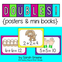 doubles posters and mini books for students to help them learn how to use the same numbers