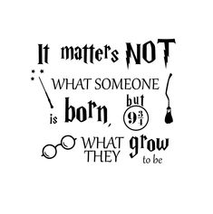 it matters not what someone is born, but what they grow to be harry potter quote