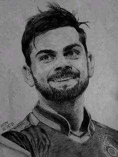 a pencil drawing of a man with a beard