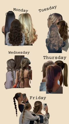 Week Of Hairstyles, Soccer Hair, Preppy Hairstyles, Easy Hairstyles For Thick Hair, Hair Inspiration Long, Cute Simple Hairstyles, School Week, Natural Wavy Hair