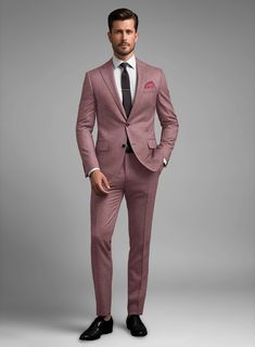 Meet the game-changer: Our Noble Mauve Wool Silk Linen Suit is your ticket to the luxe life. Meticulously crafted from a lavish blend of wool, silk, and linen, this suit showcases a sophisticated solid pattern and a distinctive mauve shade, setting you apart with a refreshing departure from conventional colors. More than just clothing, it's a statement of refined elegance. Ideal for summer weddings, upscale garden parties, or any occasion where making a polished impression is paramount.   About Custom Fit Notch Lapel Sets For Business Casual, Luxury Single Breasted Workwear Set, Business Set With Notch Lapel And Custom Fit, Silk Notch Lapel Formal Sets, Luxury Suits With Welt Pockets, Luxury Wool Formal Sets, Luxury Single-breasted Suits For Semi-formal Occasions, Luxury Tailored Formal Sets, Custom Fit Business Suit Sets In Suiting Fabric