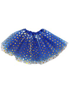 Royal Blue and Gold Polka Dot Tutu Skirt Costume for Girls, Women, Plus - Sydney So Sweet Ffa Week, Tutu Size Chart, Blue And Gold Dress, Costume Tutu, Spirit Week Outfits, Spirit Gear, Skirt Costume