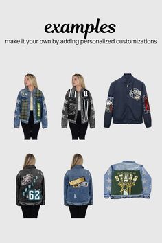 Any custom order mock up placed between 11/29-12/2 will receive 20% off their custom order total! Please use this form to contact us regarding custom orders. This listing is specifically for patchwork jacket mock ups. We will send you a mockup and price guide within 5 BUSINESS DAYS to your email or instagram, whichever is indicated. If you decide to proceed with placing a custom order, we will send you a custom order listing, your $20 deposit will be deducted from your final custom order cost. J Customizable Cotton Fall Outerwear, Customizable Long Sleeve Winter Outerwear, Casual Customizable Blue Outerwear, Customizable Cotton Long Sleeve Outerwear, Customizable Casual Fall Outerwear, Customizable Winter Outerwear For Streetwear, Casual Customizable Outerwear For Streetwear, Winter Acrylic Outerwear With Patchwork, Sports Long Sleeve Patchwork Outerwear