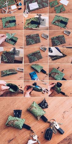 the instructions for how to make an origami purse with zippered pouches